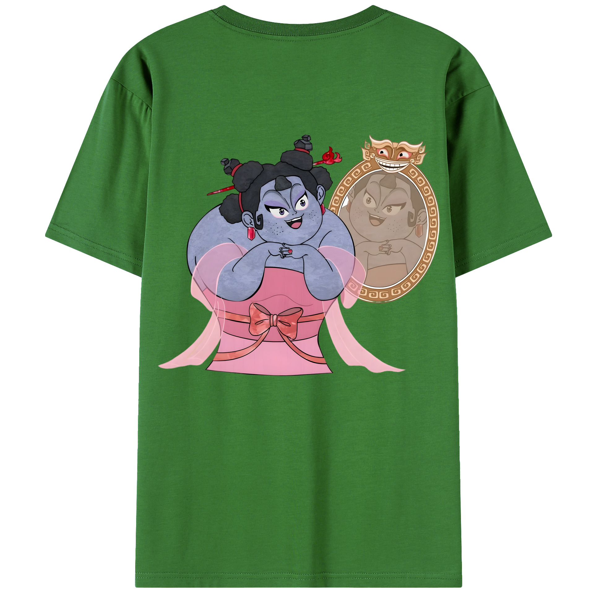 （画像用） Ne Zha 2 ナタ 魔童の大暴れ レディース半袖Tシャツ(バックプリント)